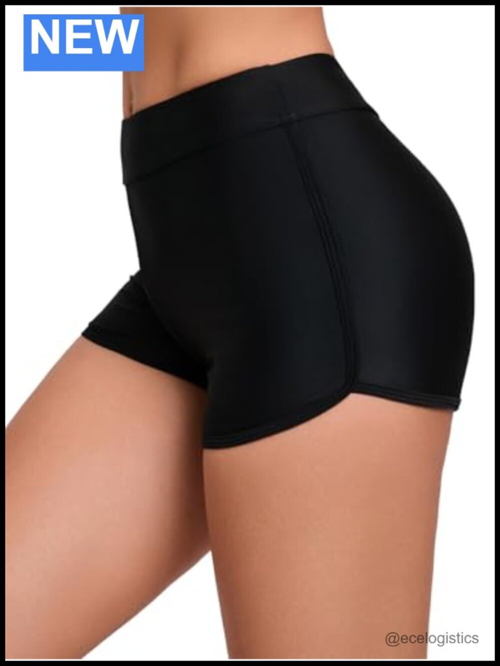 High Waist Swim Shorts Women Tummy Control Bathing Suit Bottoms Quick-Dry 4-Way
